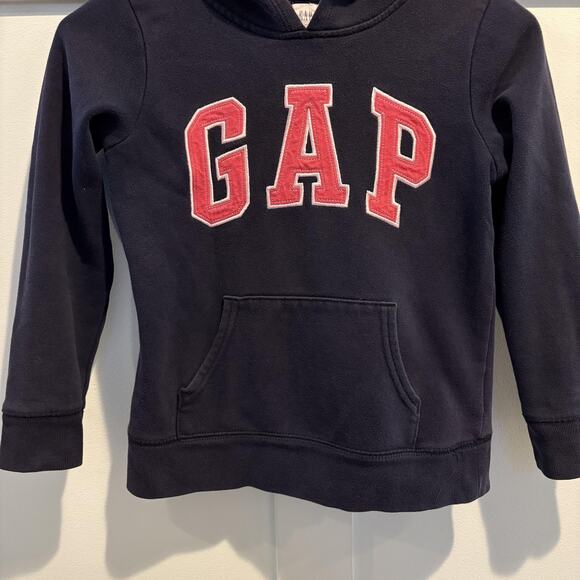 GAP Kids Hoodie Youth Medium 8 Navy Blue Galaxy Logo Pullover Sweatshirt Fleece - Picture 4 of 12